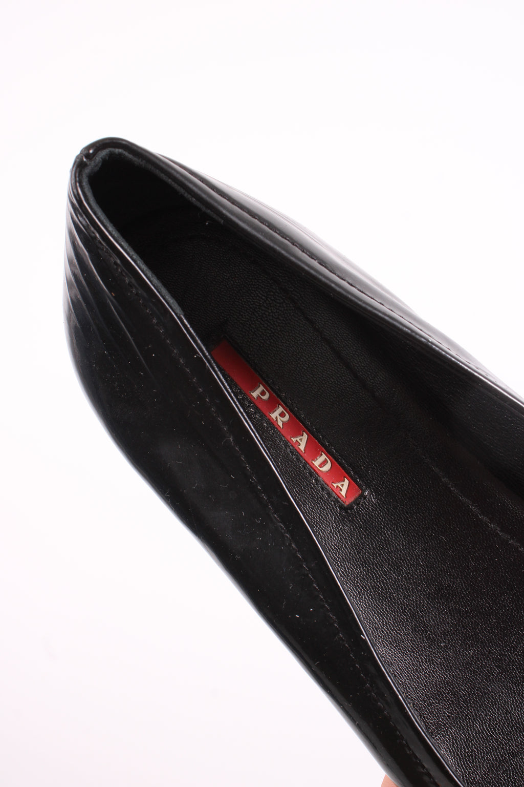 Prada Patent Flat Shoes Black 40.5