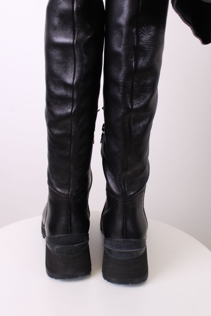 Prada Long Boots Black 40