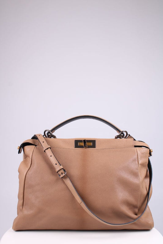 Fendi Peekaboo Tote Bag Beige