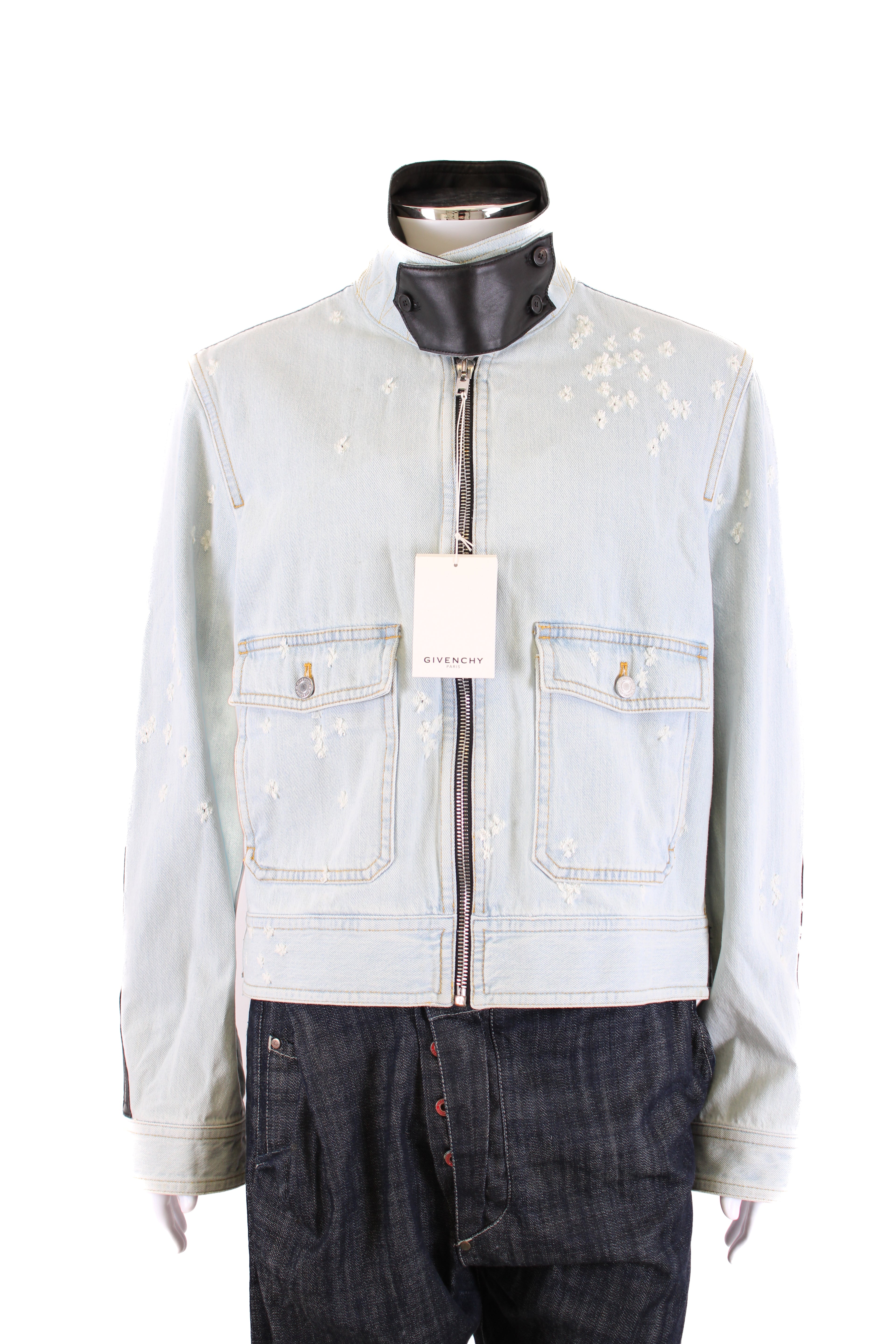 Givenchy Distressed Denim Jacket Denim 3XL