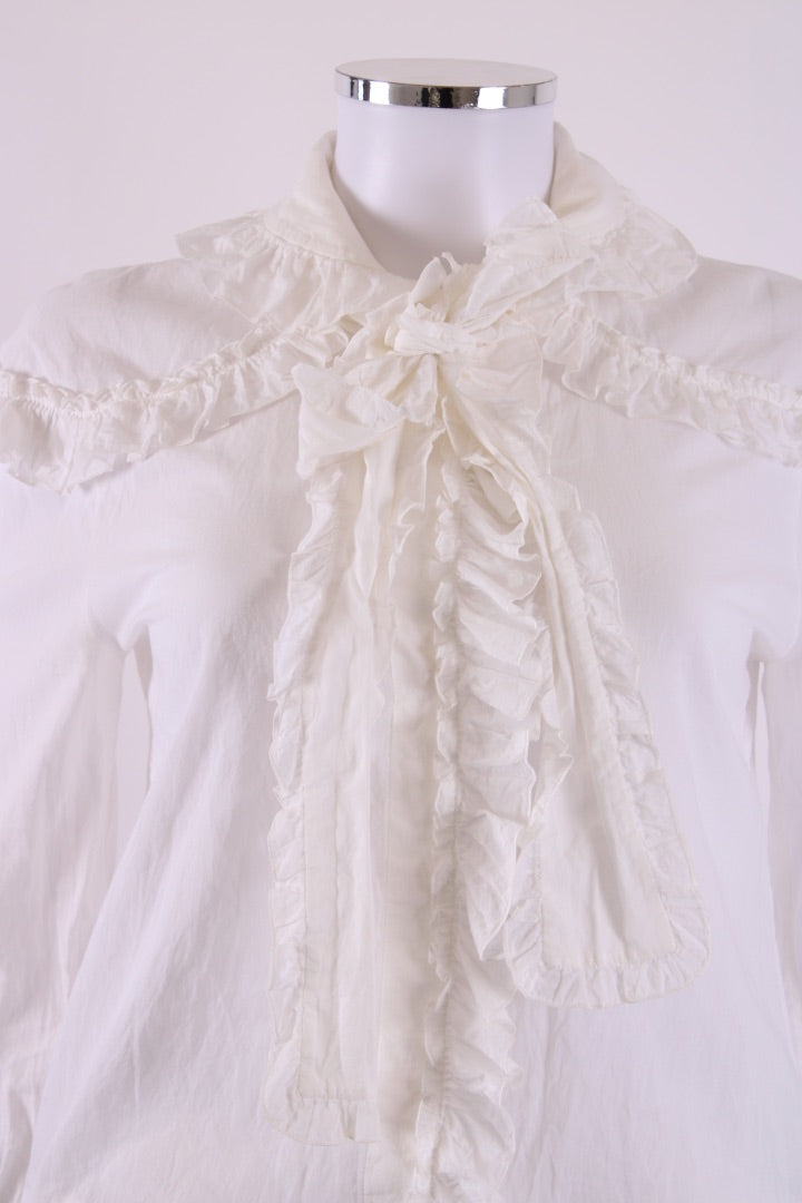 Gucci Ruffle Collar Blouse White M