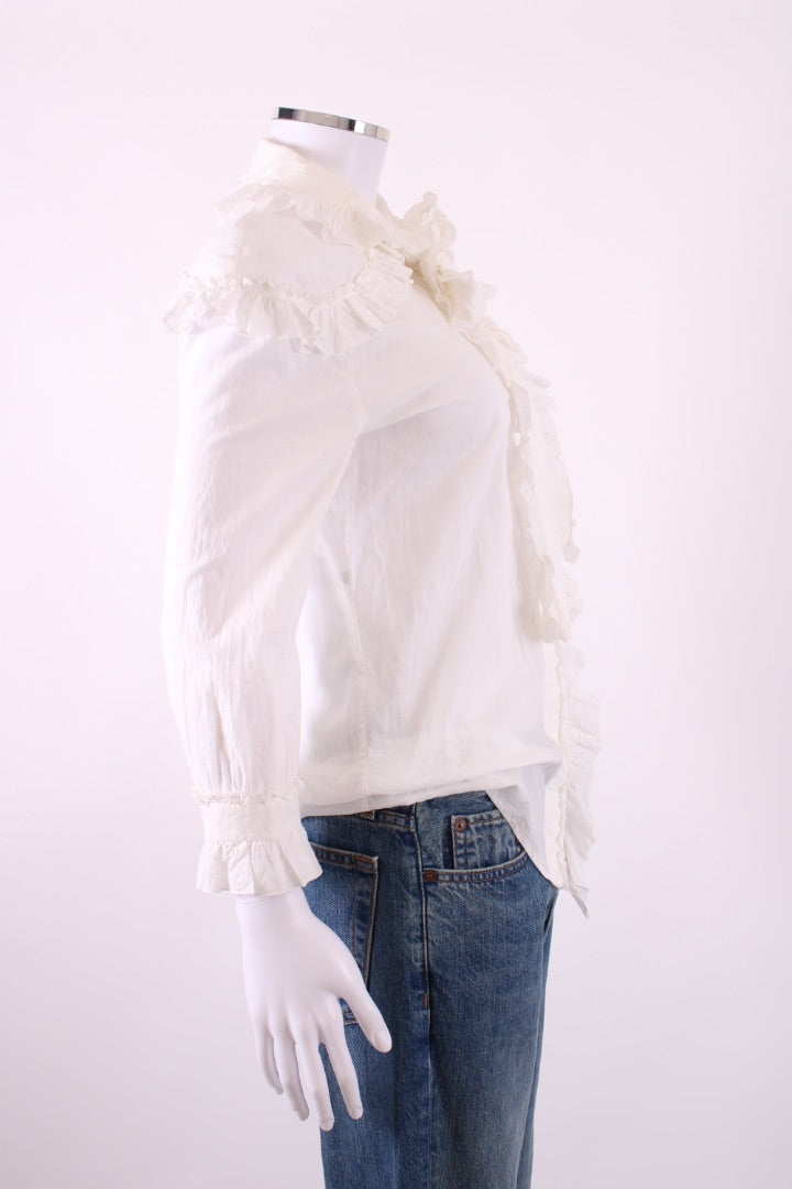 Gucci Ruffle Collar Blouse White M