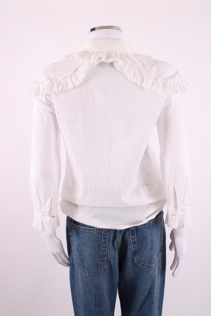 Gucci Ruffle Collar Blouse White M