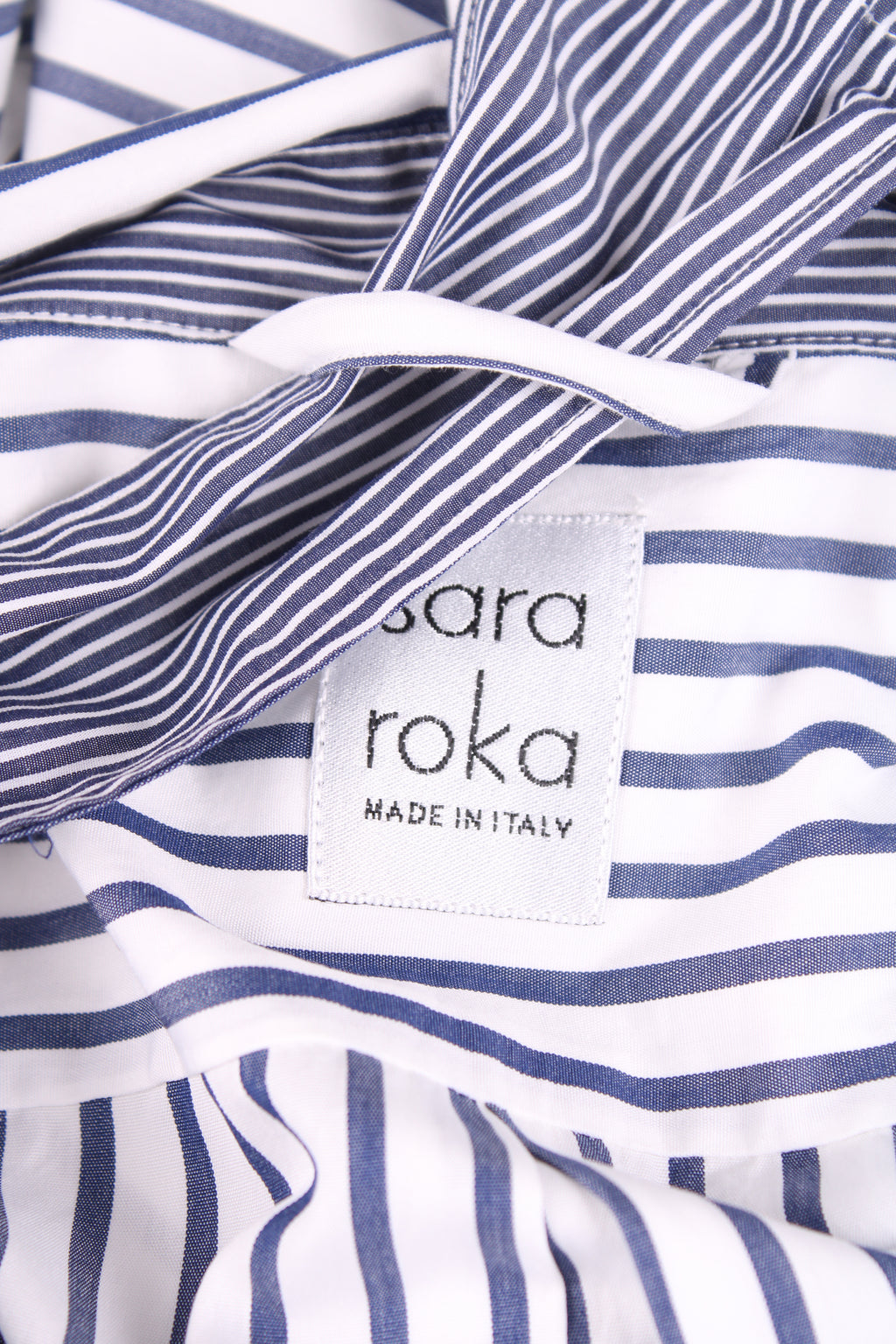 Sara Roka L/S Stripe Dress White/ Navy 12