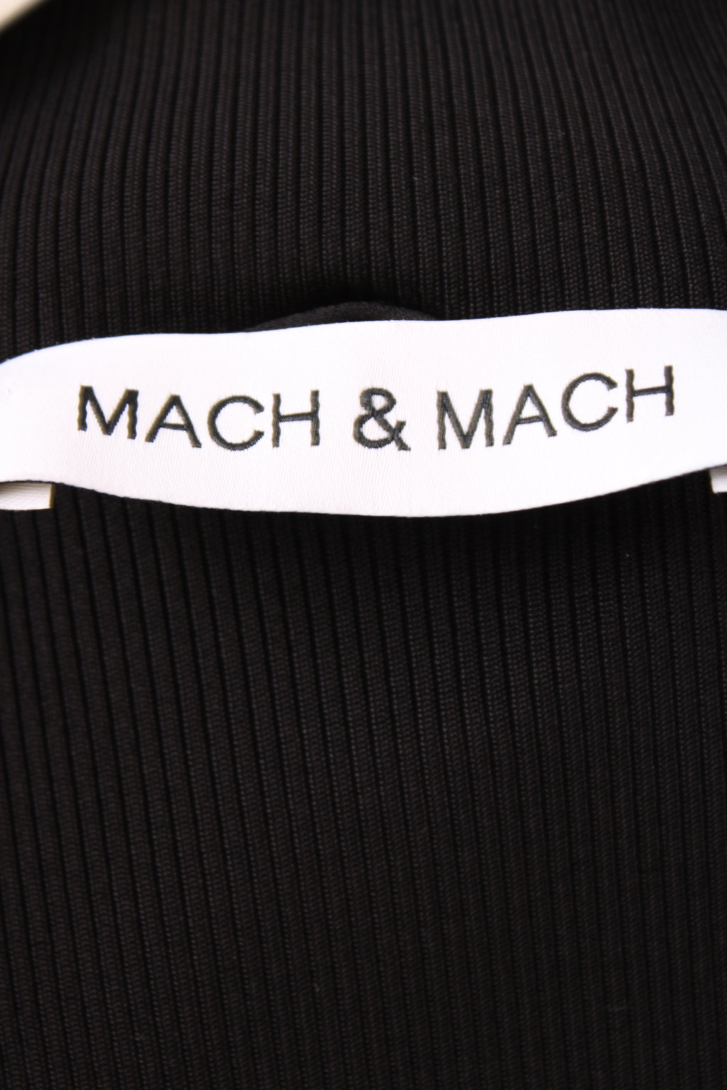 Mach & Mach L/S Crystal Bow Ribbed Dress Black 14