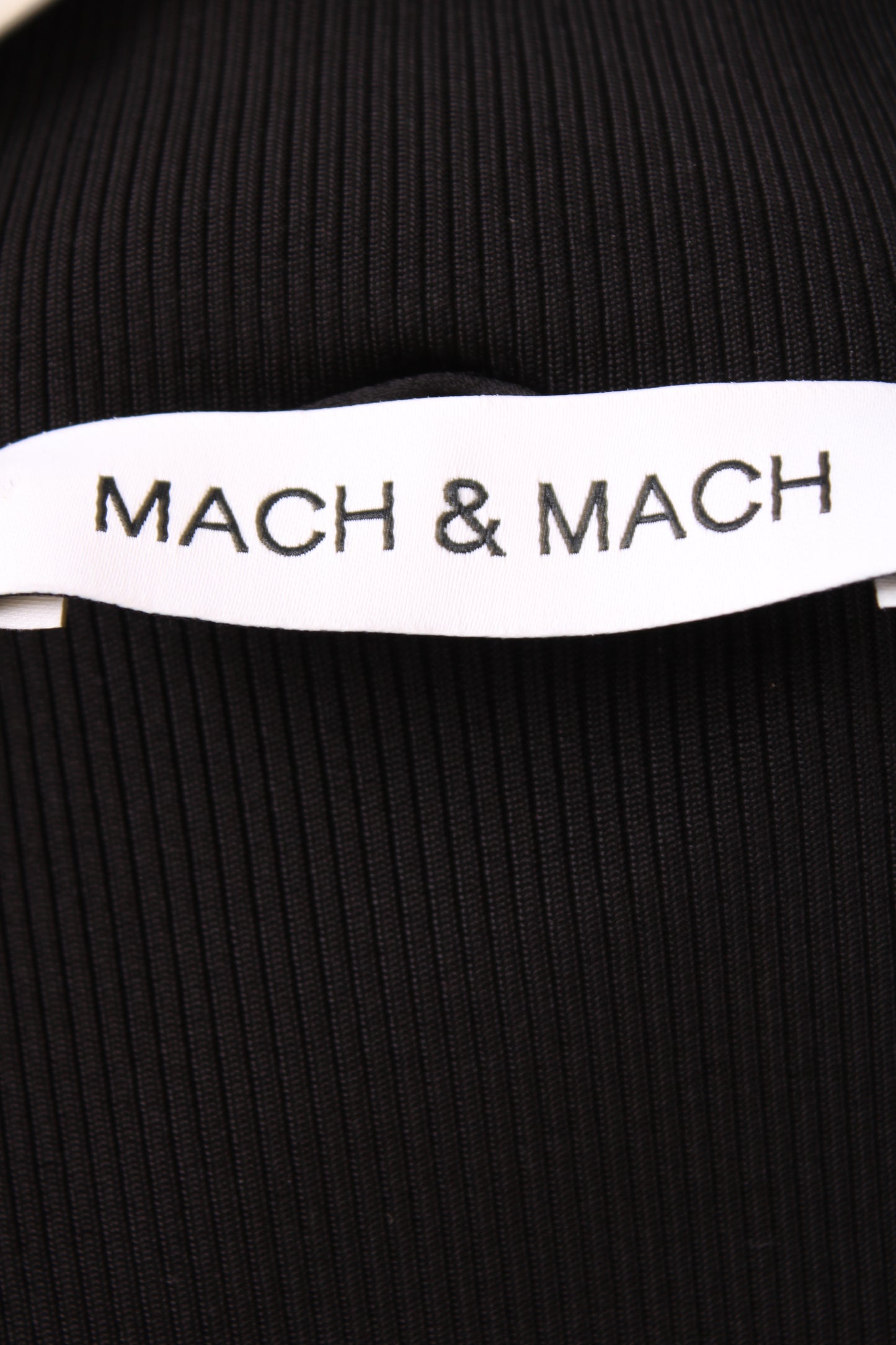 Mach & Mach L/S Crystal Bow Ribbed Dress Black 14