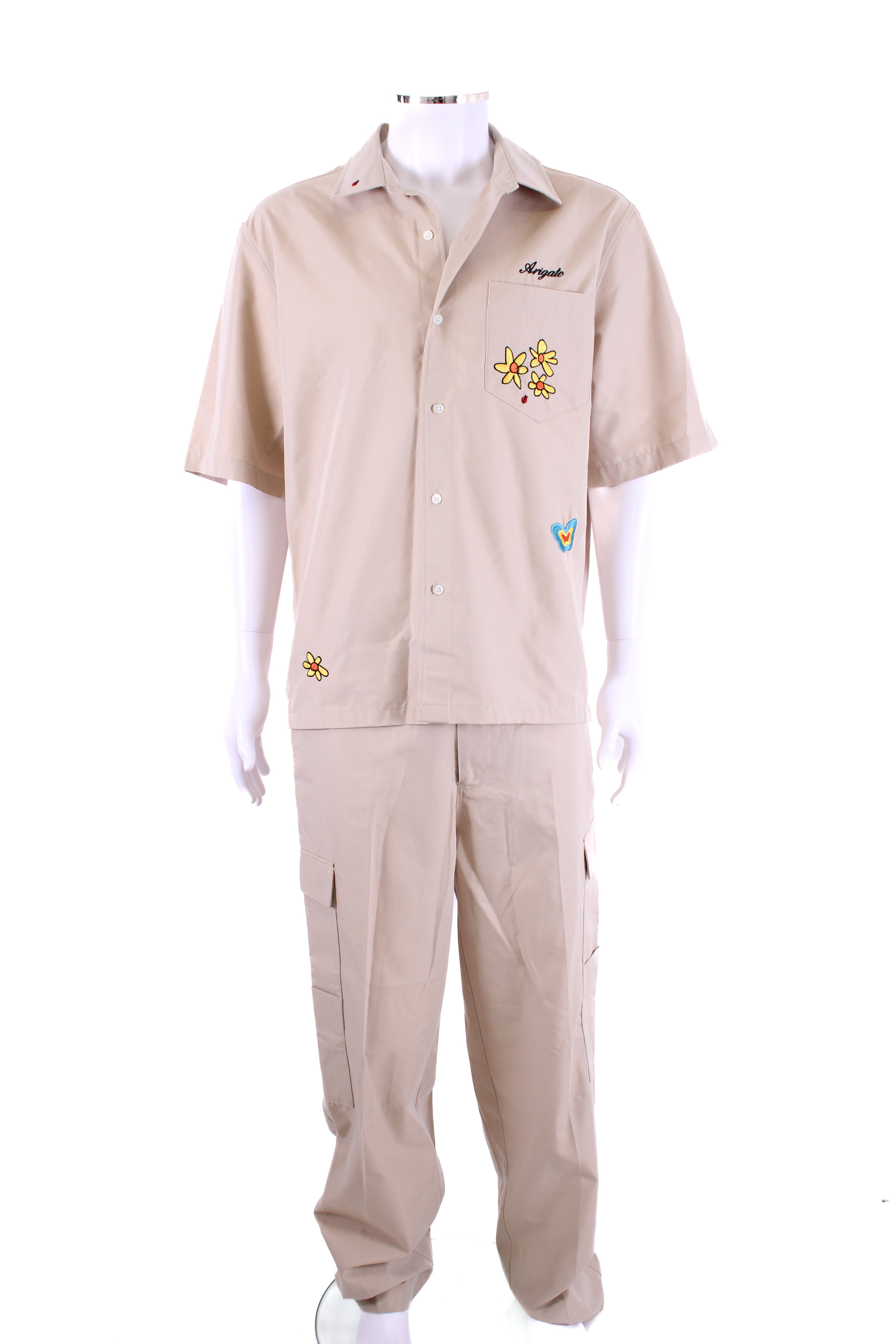 Axel Arigato Embroidered Shirt/ Trouser Co-ord Cream L