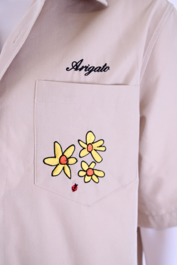 Axel Arigato Embroidered Shirt/ Trouser Co-ord Cream L
