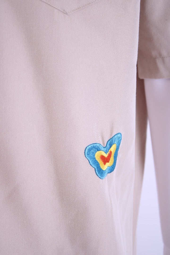 Axel Arigato Embroidered Shirt/ Trouser Co-ord Cream L