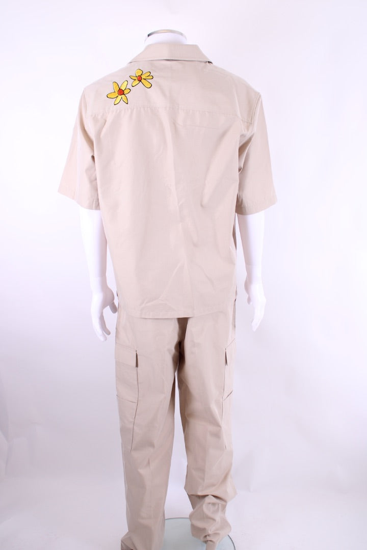 Axel Arigato Embroidered Shirt/ Trouser Co-ord Cream L