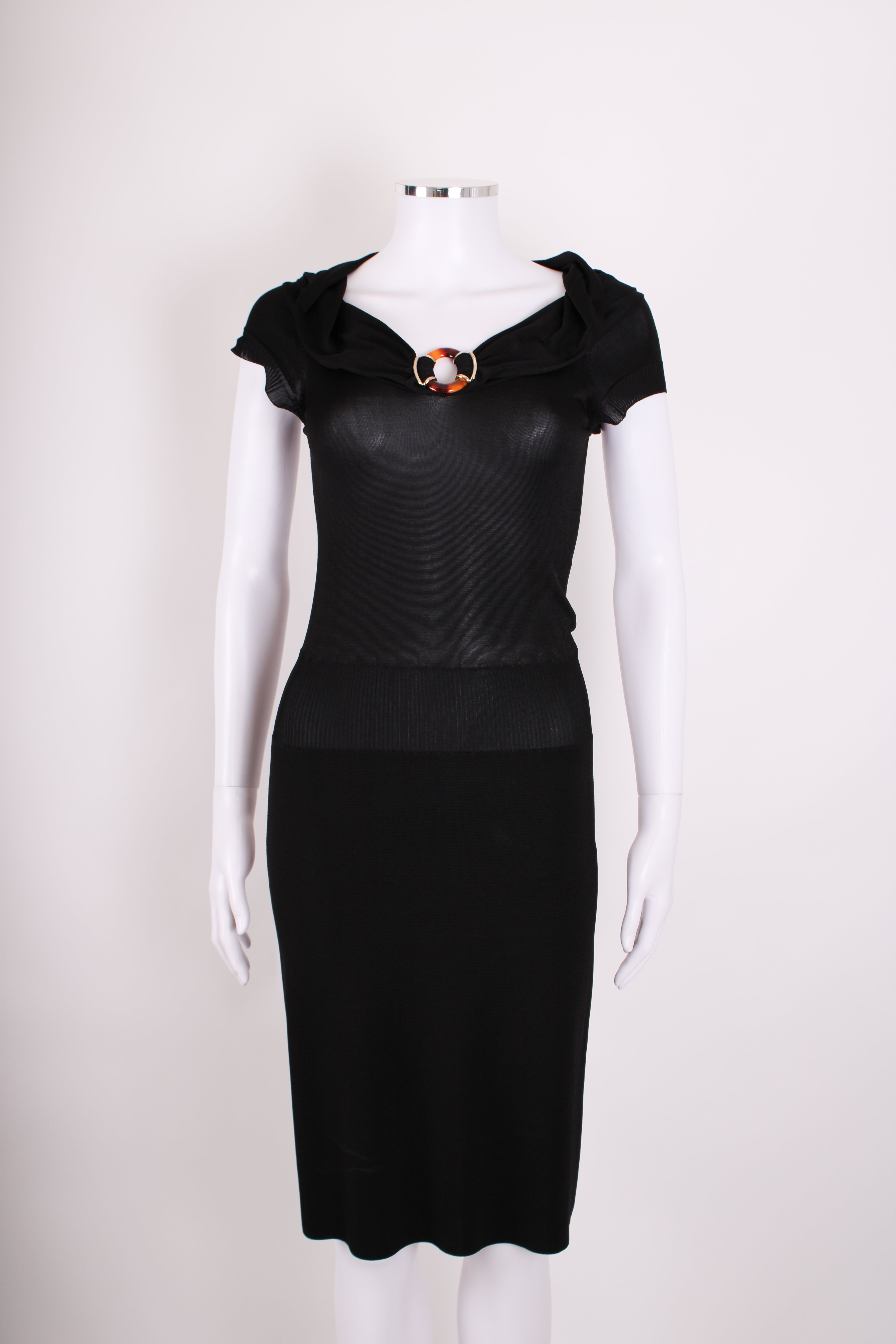 Gucci S/S Knitted Brooch Dress Black S