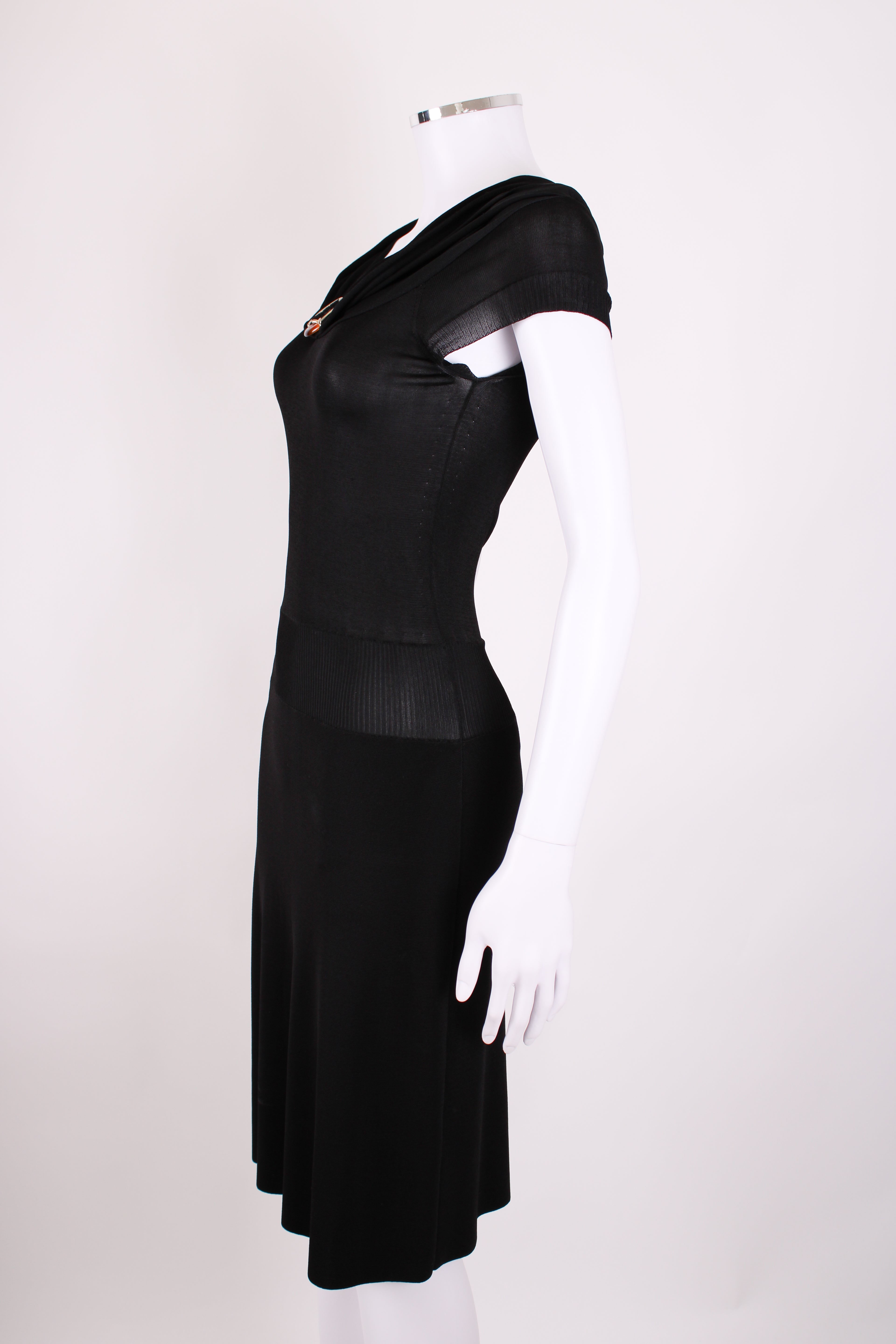 Gucci S/S Knitted Brooch Dress Black S