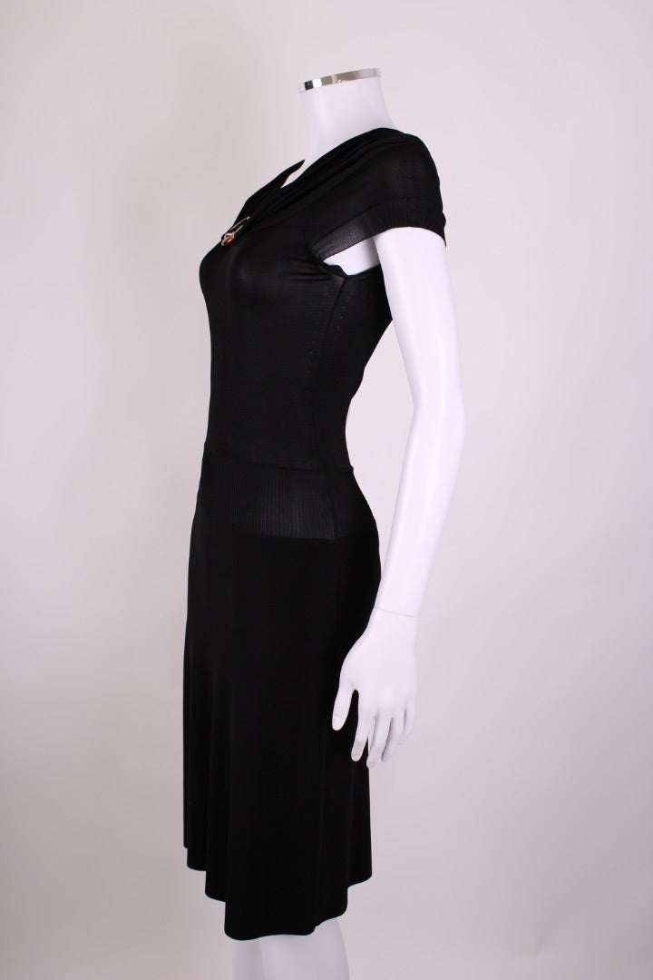 Gucci S/S Knitted Brooch Dress Black S