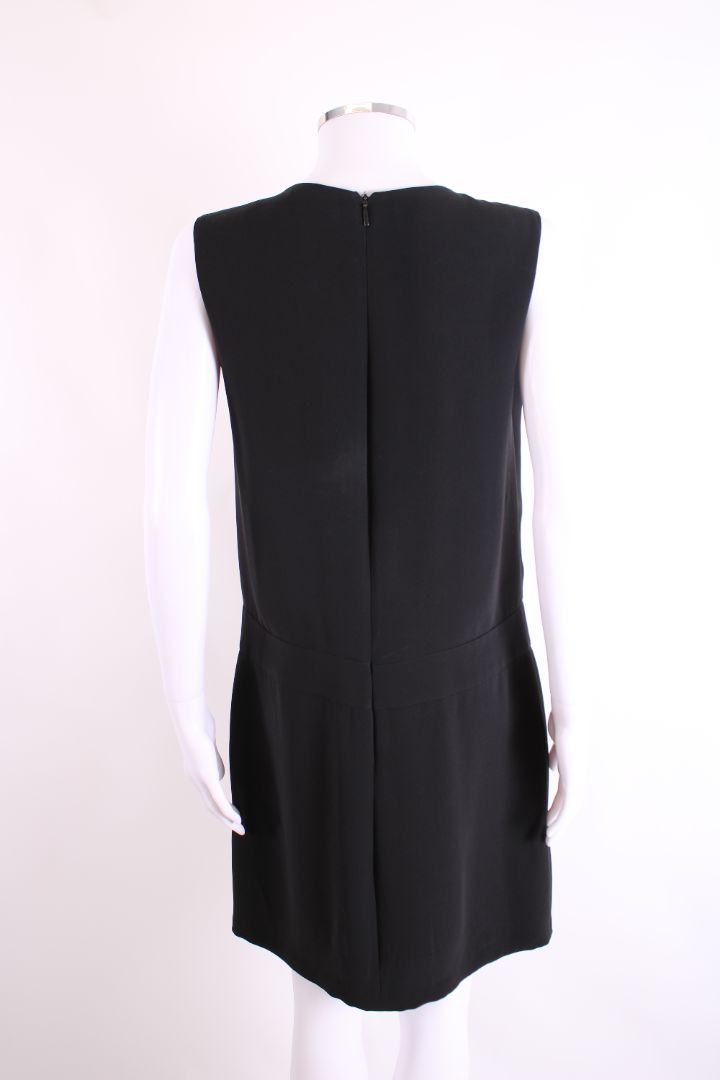 Gucci Silk Gold/Gem Chain Detailed Dress Black 42