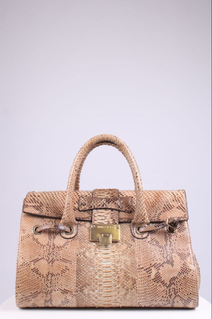 Jimmy Choo Rosalie Python large handbag Beige