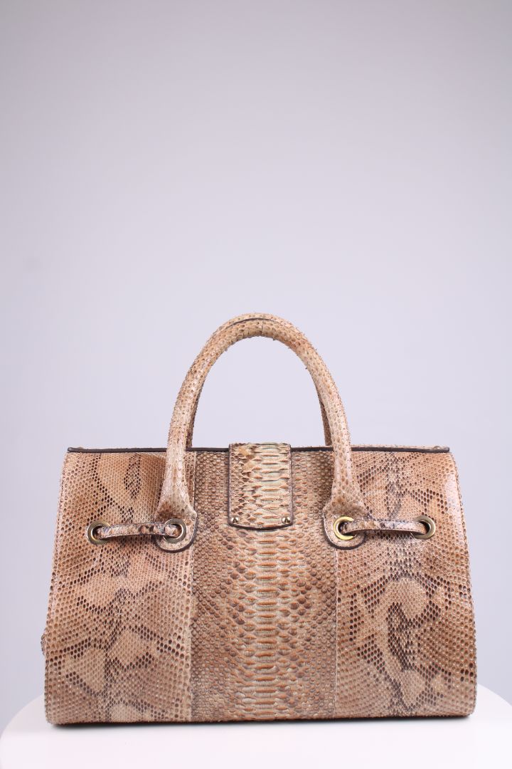 Jimmy Choo Rosalie Python large handbag Beige