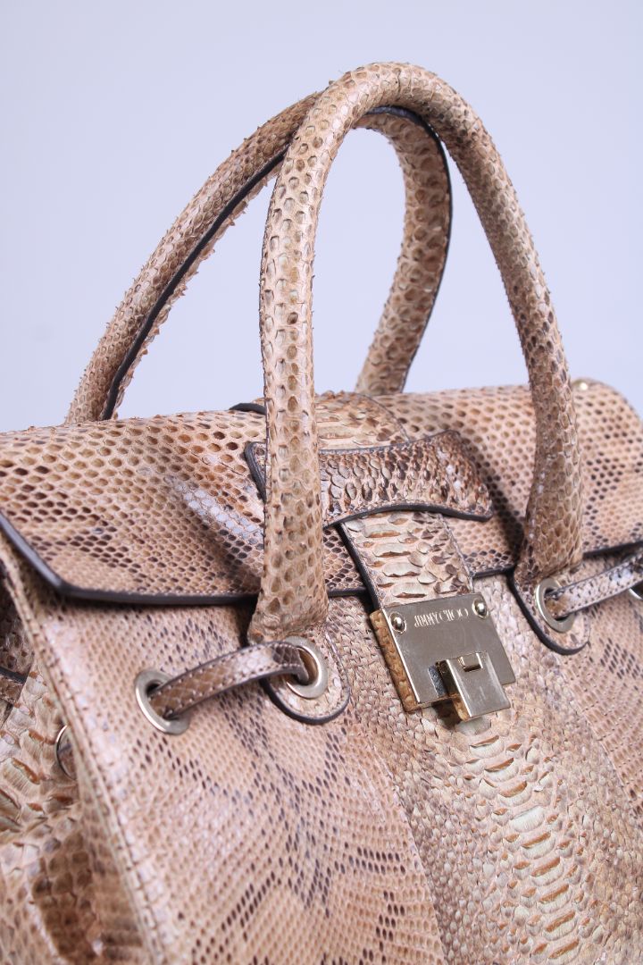 Jimmy Choo Rosalie Python large handbag Beige
