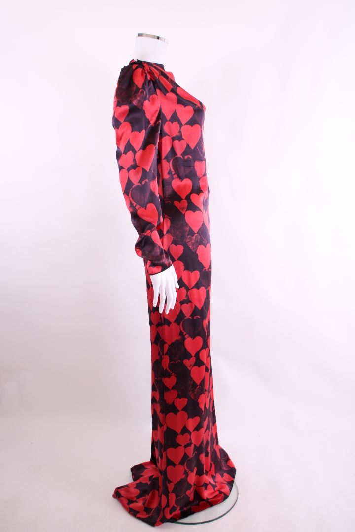Lanvin Heart Print Dress Navy/ Red S
