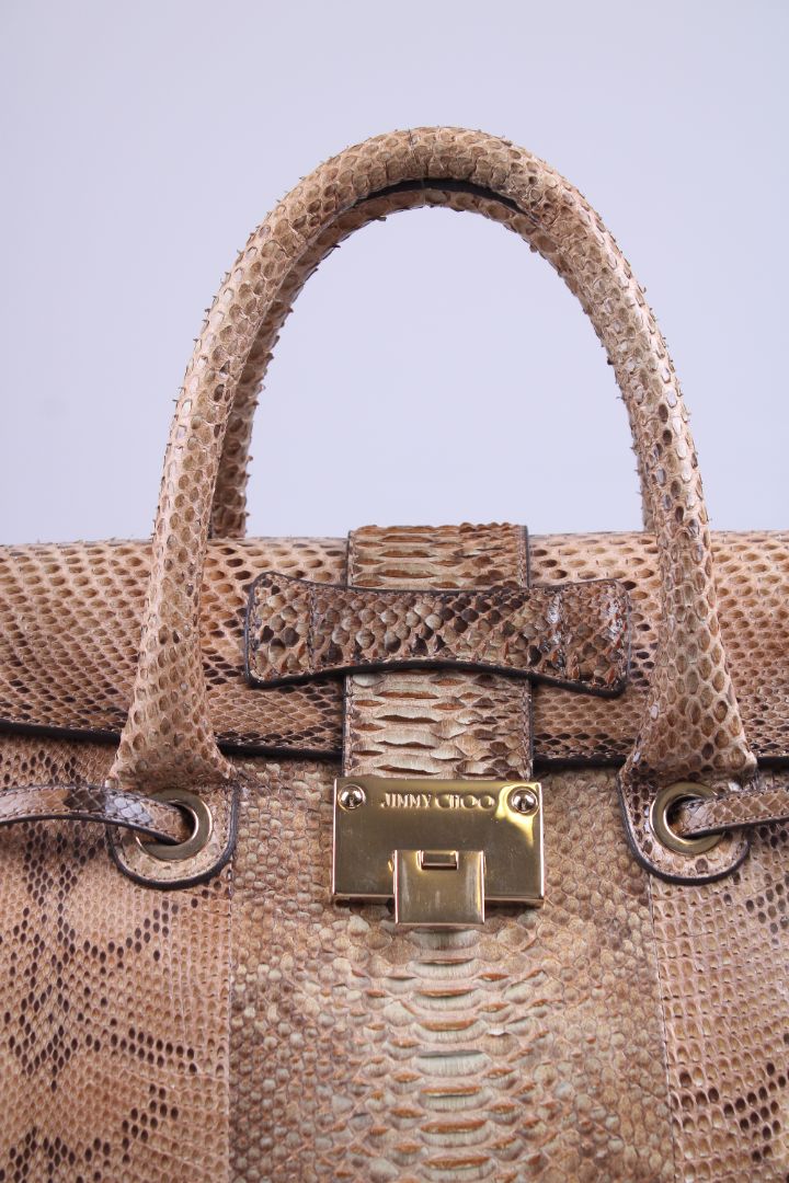 Jimmy Choo Rosalie Python large handbag Beige