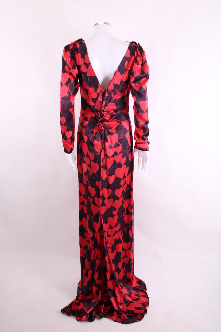 Lanvin Heart Print Dress Navy/ Red S