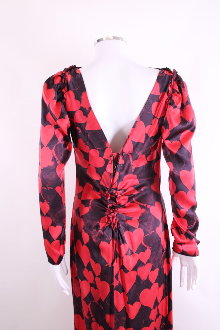 Lanvin Heart Print Dress Navy/ Red S