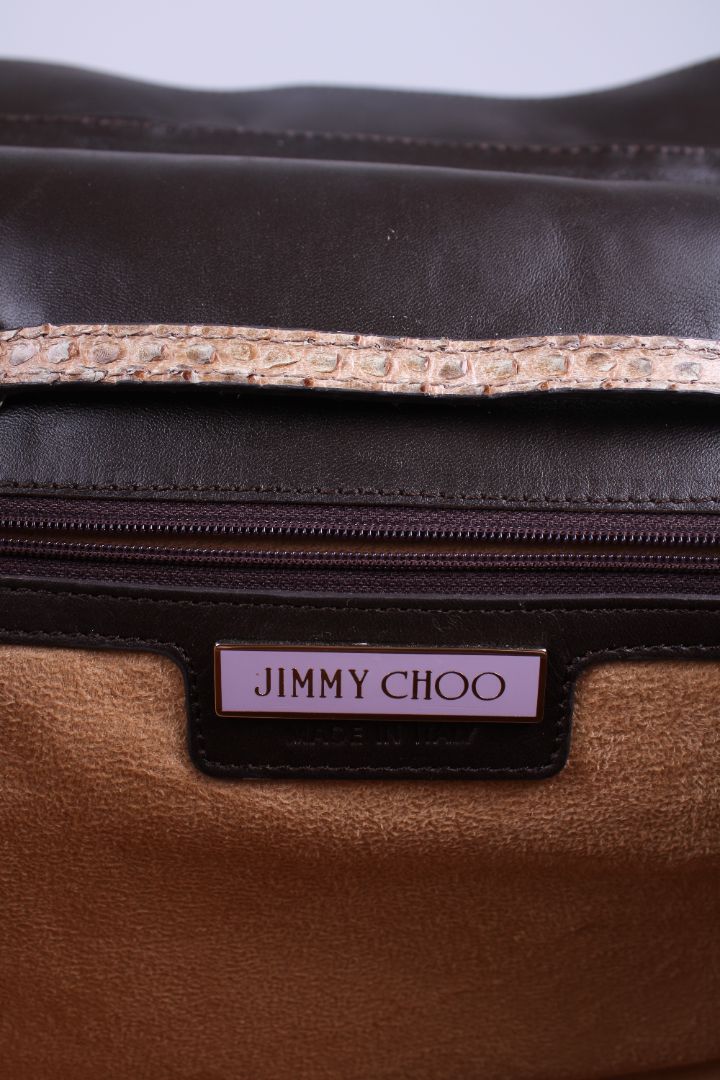 Jimmy Choo Rosalie Python large handbag Beige