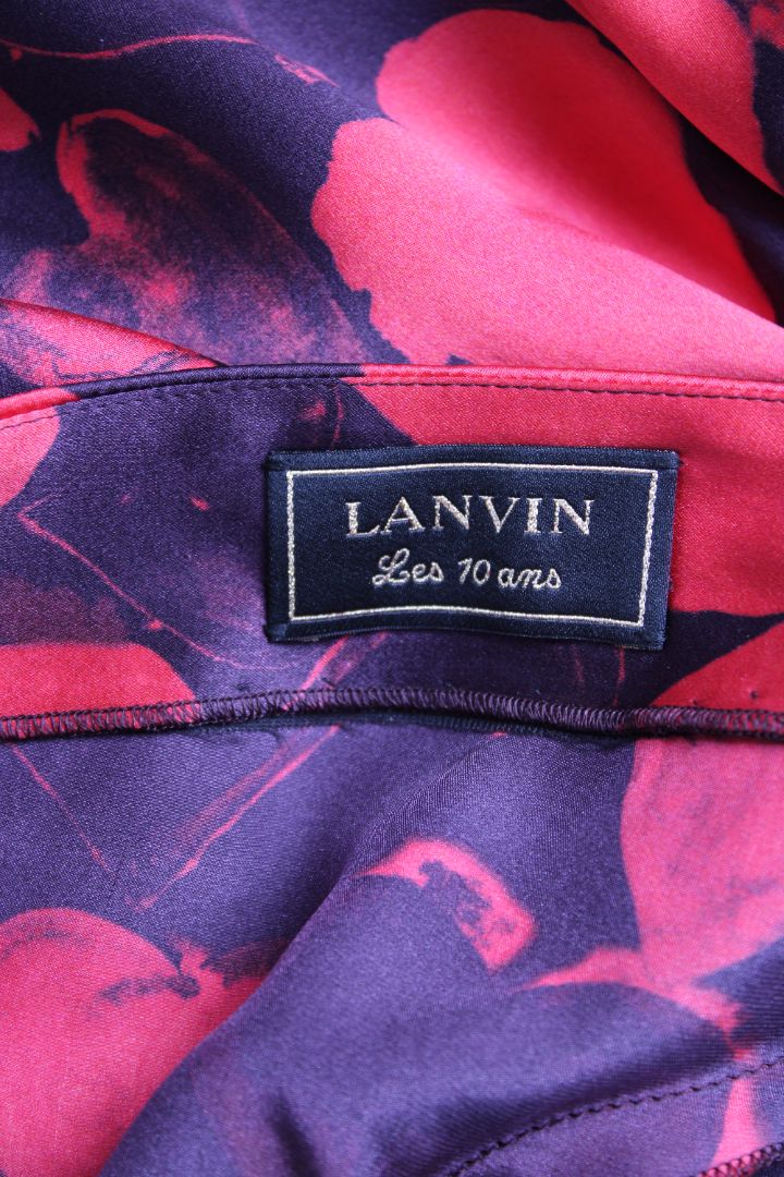 Lanvin Heart Print Dress Navy/ Red S