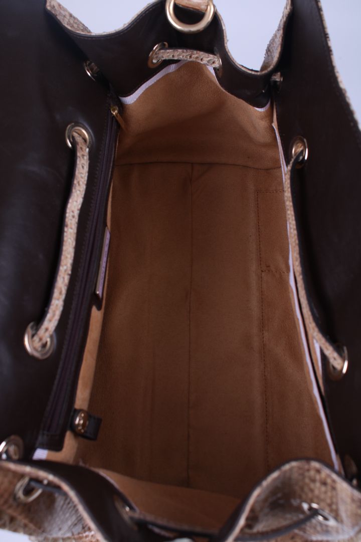 Jimmy Choo Rosalie Python large handbag Beige