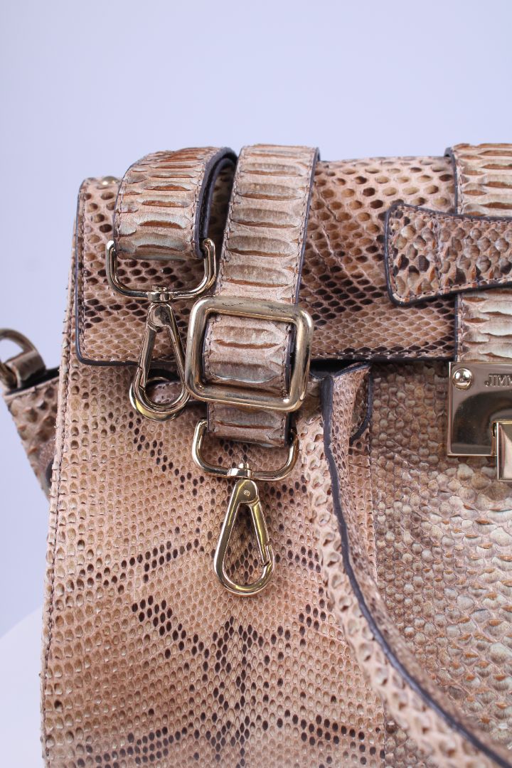 Jimmy Choo Rosalie Python large handbag Beige