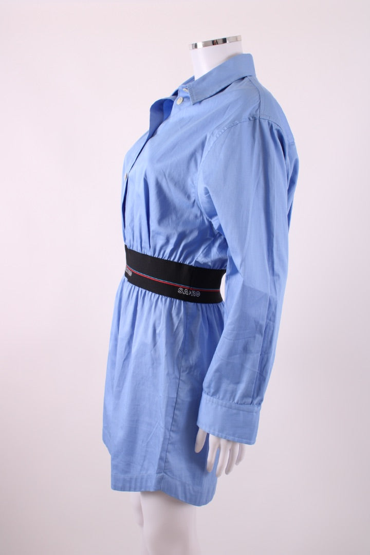 Sandro L/S Elasticated Waist Shirt Dress Blue 8