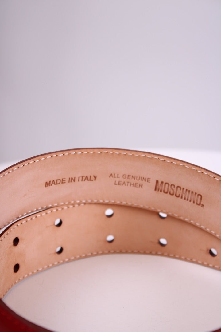 Moschino Logo Belt Red 38