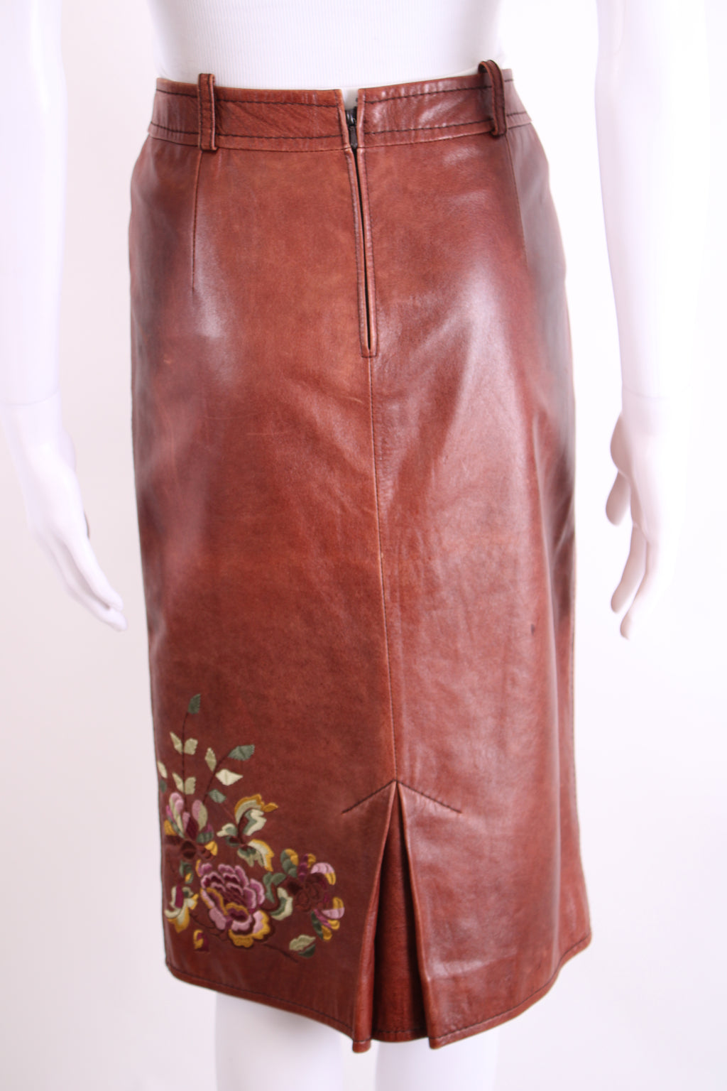 Christian Dior 2005 Collection Embroidered Skirt Brown Floral 14