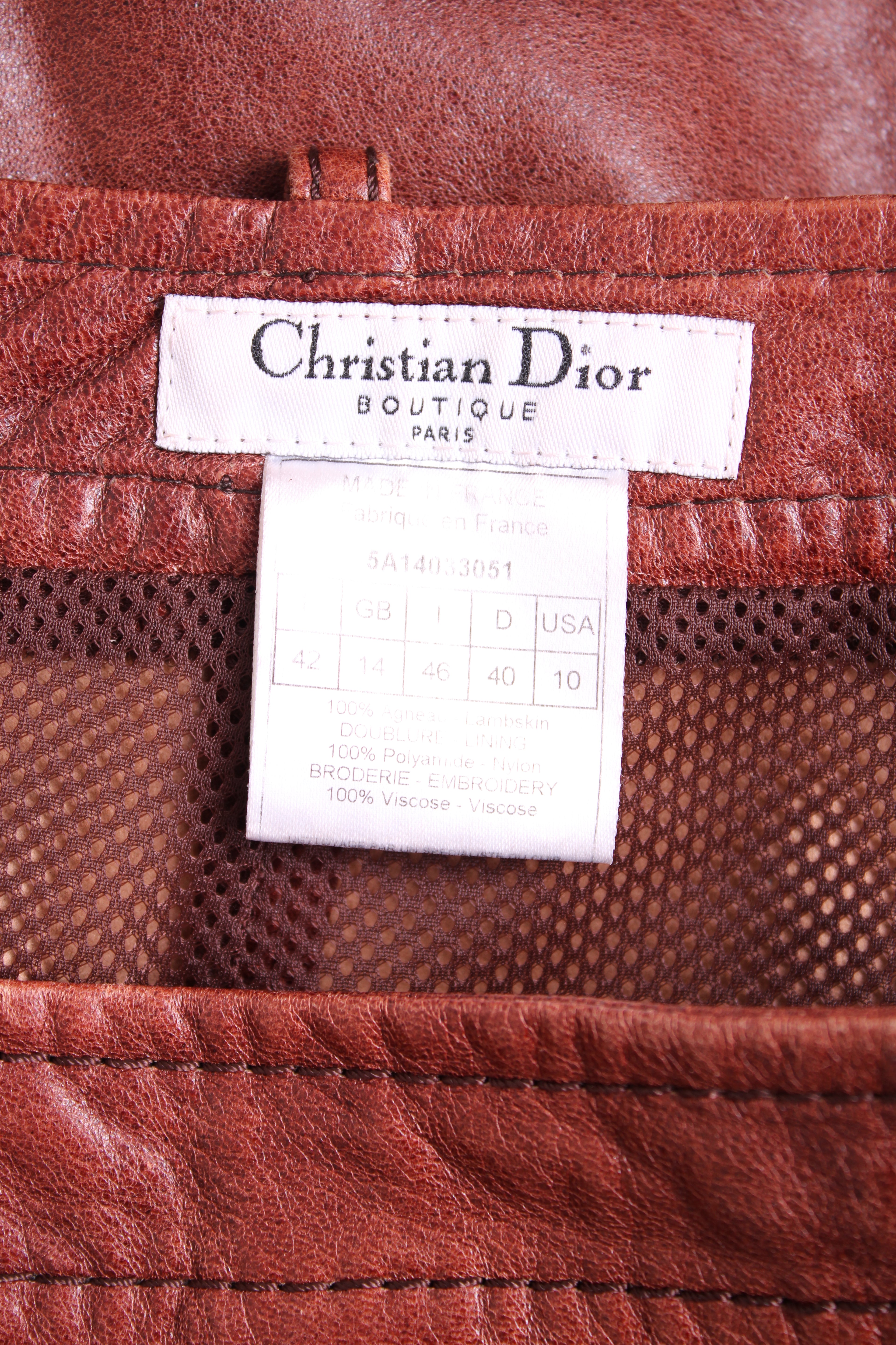 Christian Dior 2005 Collection Embroidered Skirt Brown Floral 14