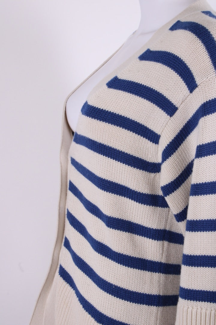 Toteme L/S Stripe Cardigan Cream/ Blue M