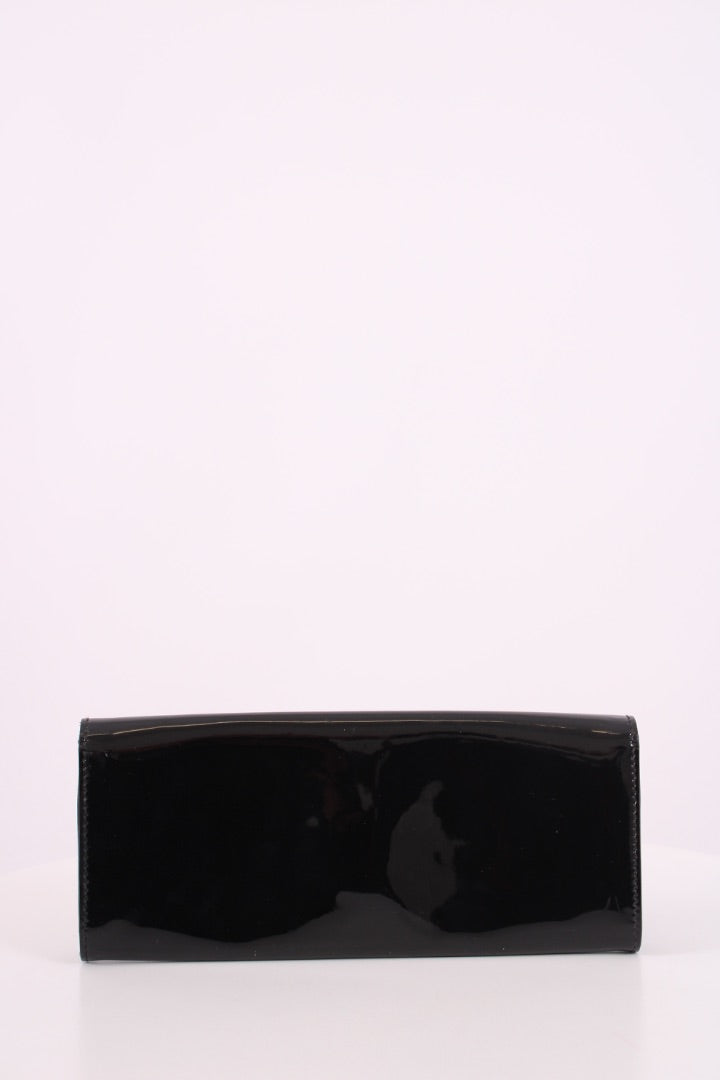 Gucci Patent Romy Buckle Clutch Black