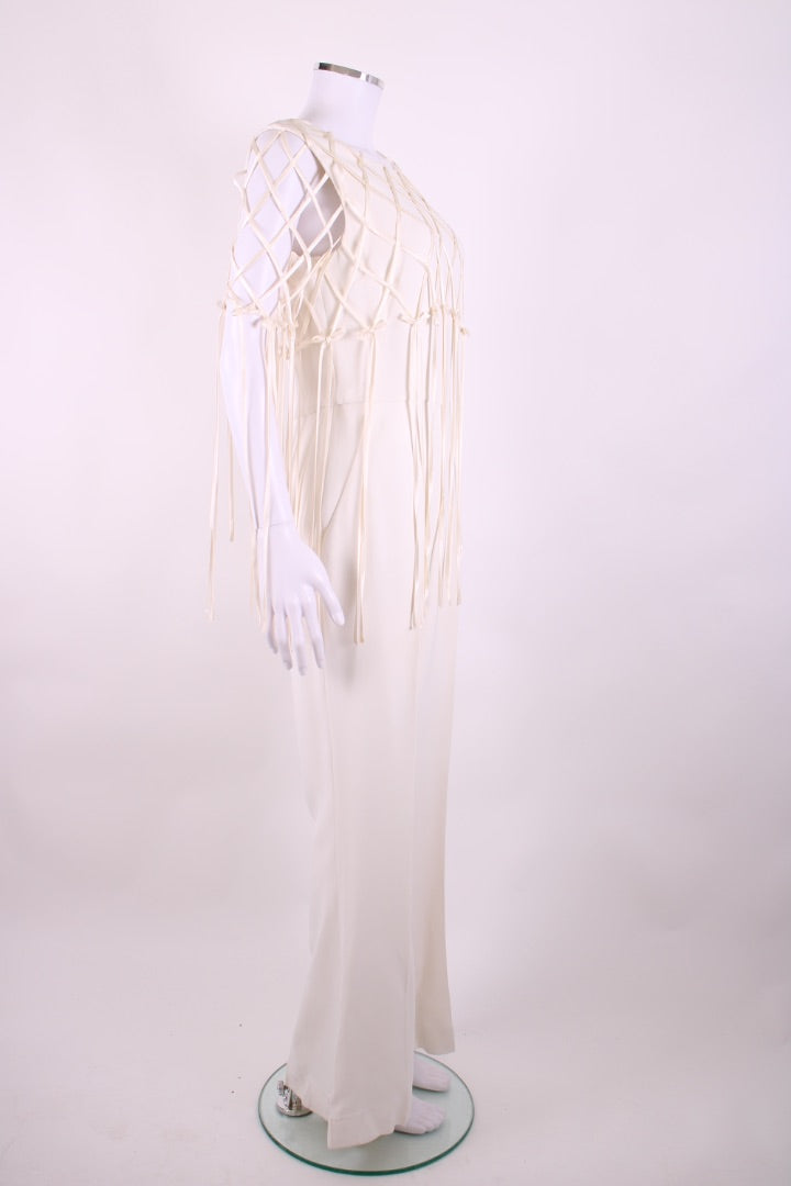 Saloni Mara Fringes Jumpsuit Cream 14