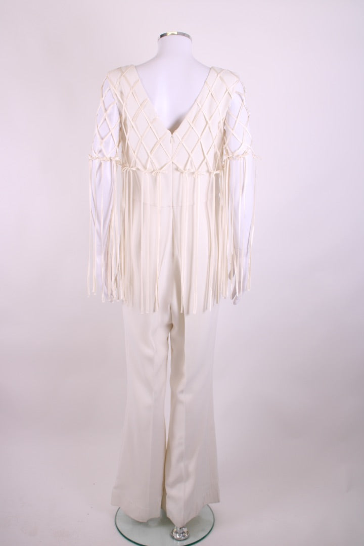 Saloni Mara Fringes Jumpsuit Cream 14