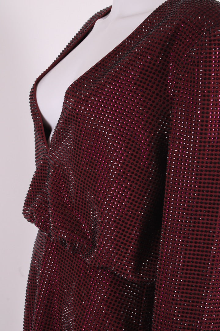 Roland Mouret L/S Diamante Dress Burgundy 12