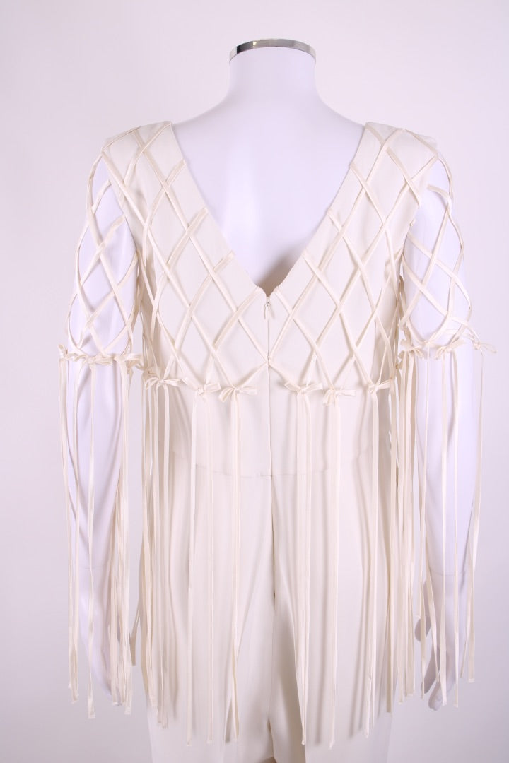 Saloni Mara Fringes Jumpsuit Cream 14