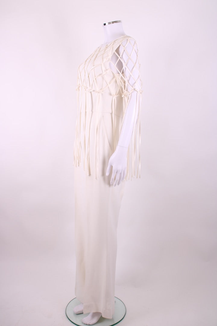 Saloni Mara Fringes Jumpsuit Cream 14