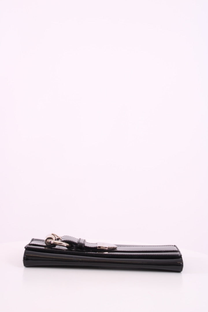 Gucci Patent Romy Buckle Clutch Black