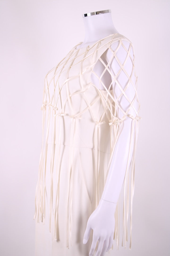 Saloni Mara Fringes Jumpsuit Cream 14