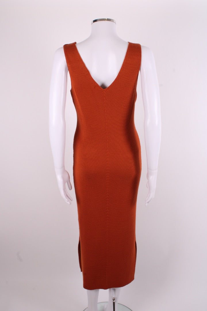 Holland Cooper S/S Rib Knit Dress Orange M