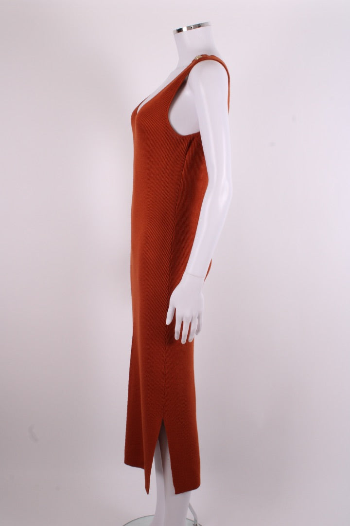 Holland Cooper S/S Rib Knit Dress Orange M