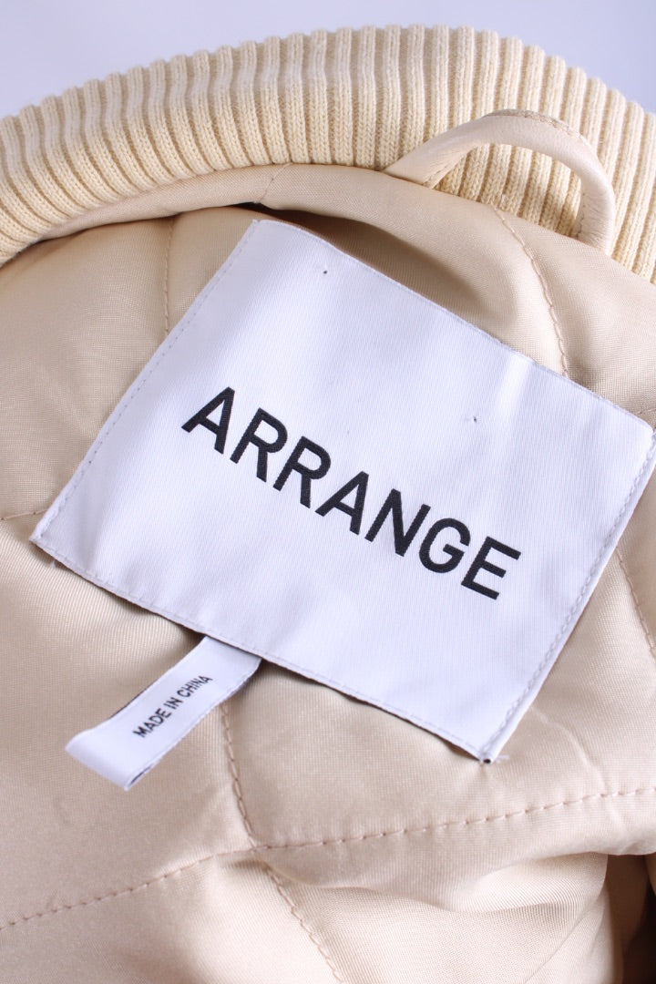 Arrange Leather Bomber Jacket Buttermilk S