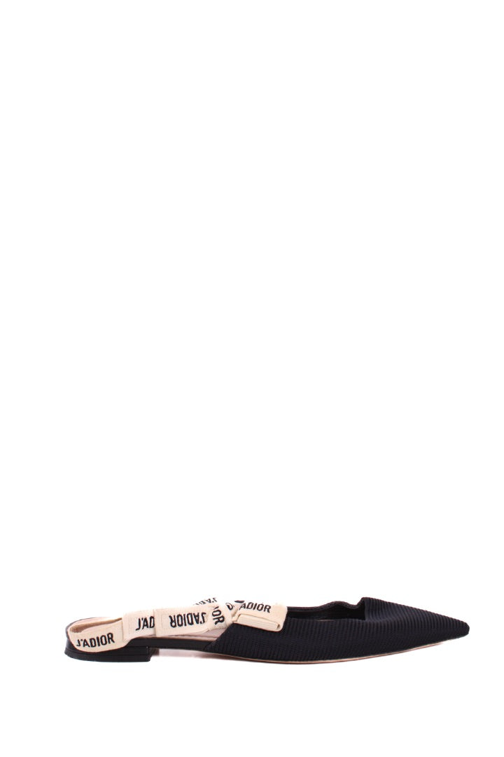 Christian Dior J'Adior Slingback Flats Navy/ Cream 42