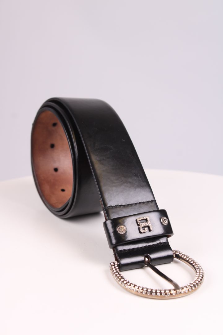 Dolce & Gabbana D&G Embossed belt black and silver 95