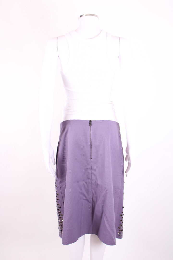 Bottega Veneta Eyelet Rhinestone Skirt Purple M