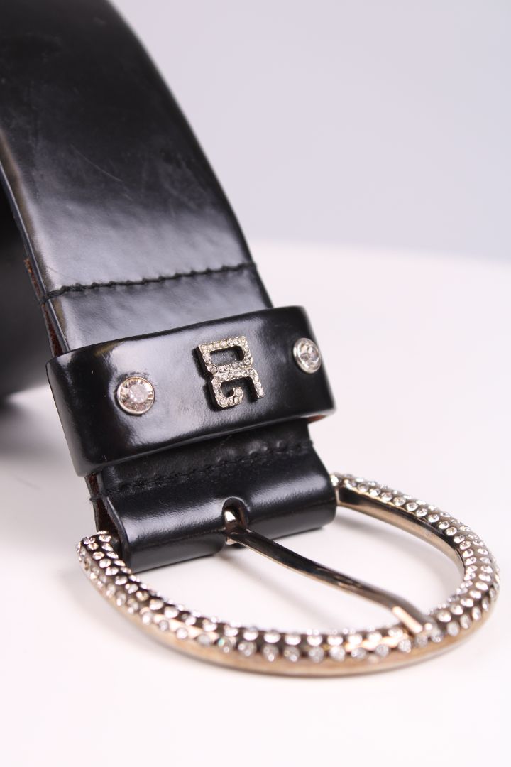 Dolce & Gabbana D&G Embossed belt black and silver 95