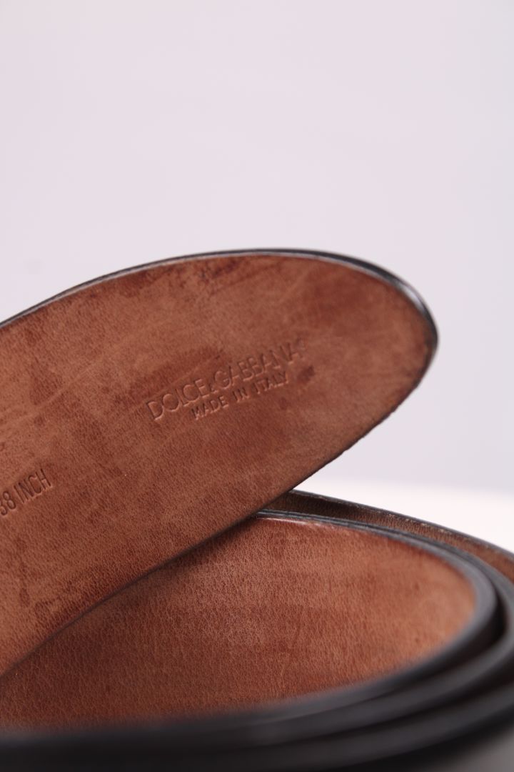 Dolce & Gabbana D&G Embossed belt black and silver 95